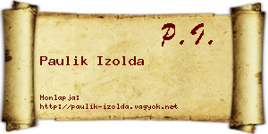 Paulik Izolda névjegykártya